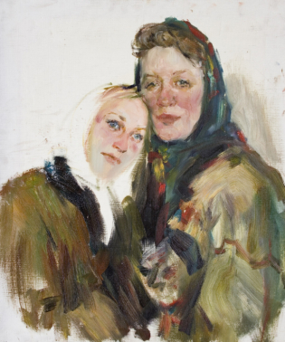 Двойной женский портрет 60x50 2005