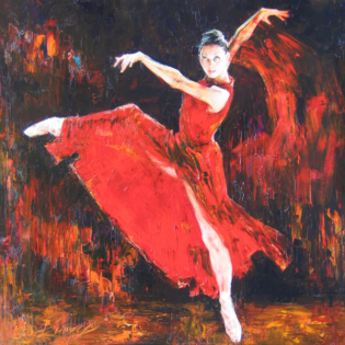 Танцовщица в красном 120х120 2007