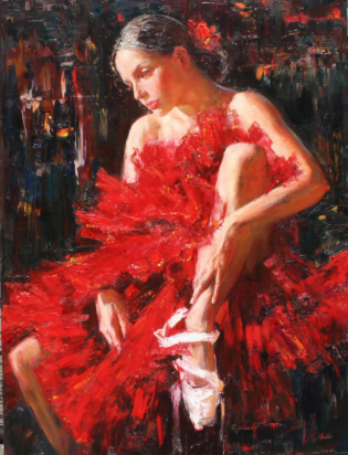 Танцовщица в красном 95х75 2006
